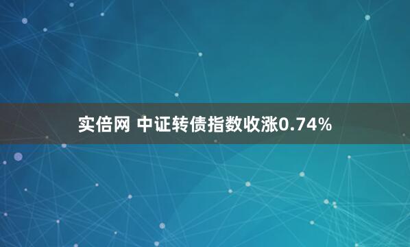 实倍网 中证转债指数收涨0.74%